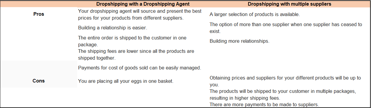 Rich result on Google's SERP in searching for "dropshipping agents"